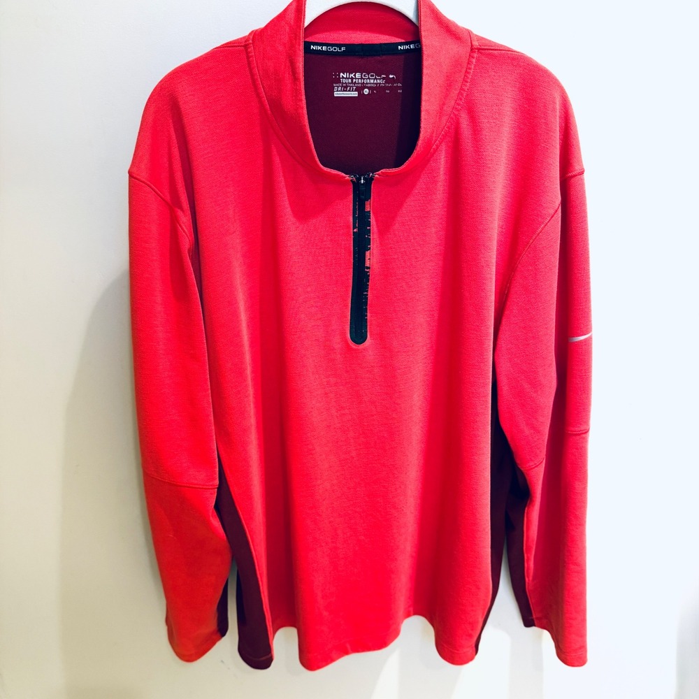 Nike Golf Pullover Dri-FIT Tour‎ Performance Half Zip Red XL